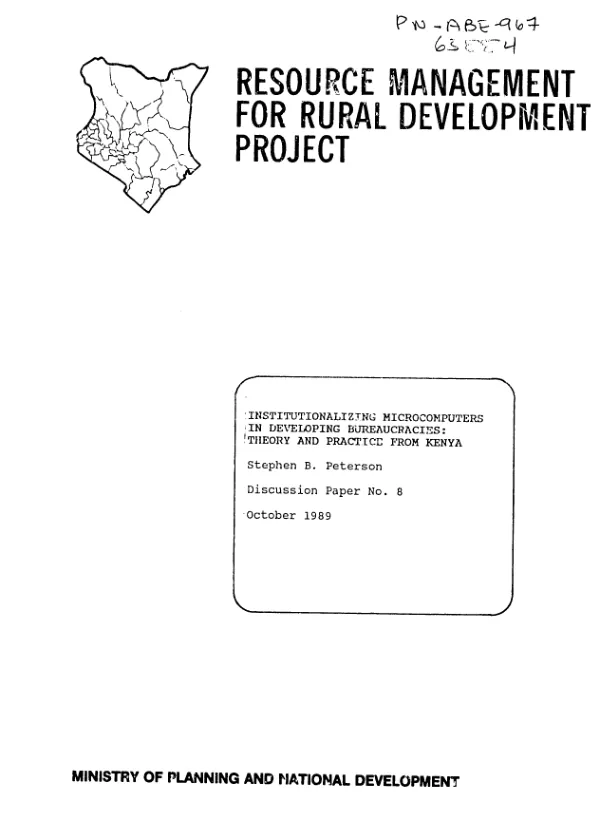 Institutionalizing microcomputers in developing bureaucracies : theory and practice from Kenya