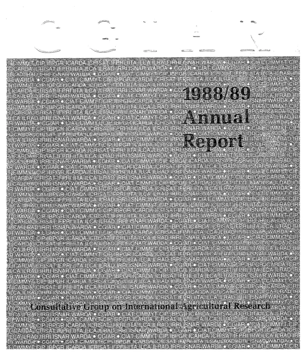1988/89 annual report : Consultative Group on International Agricultural Research