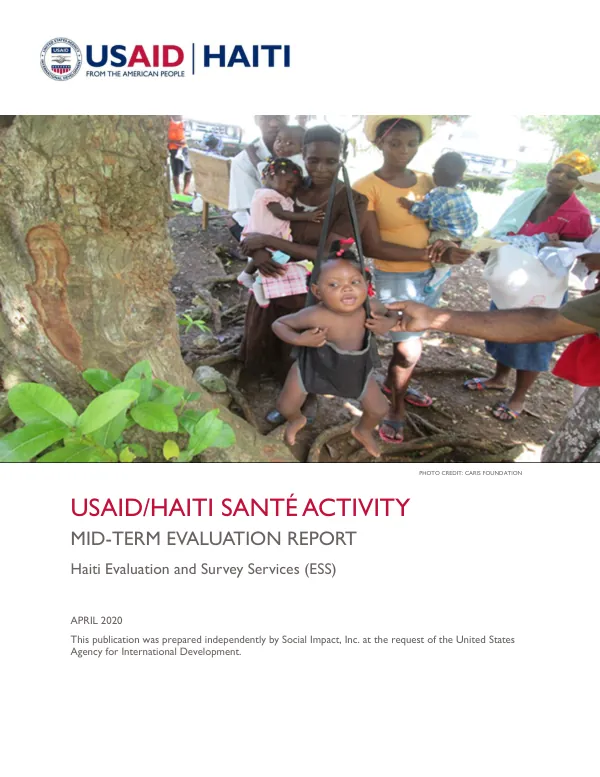 USAID/Haiti sante activity : mid-term evaluation final report
