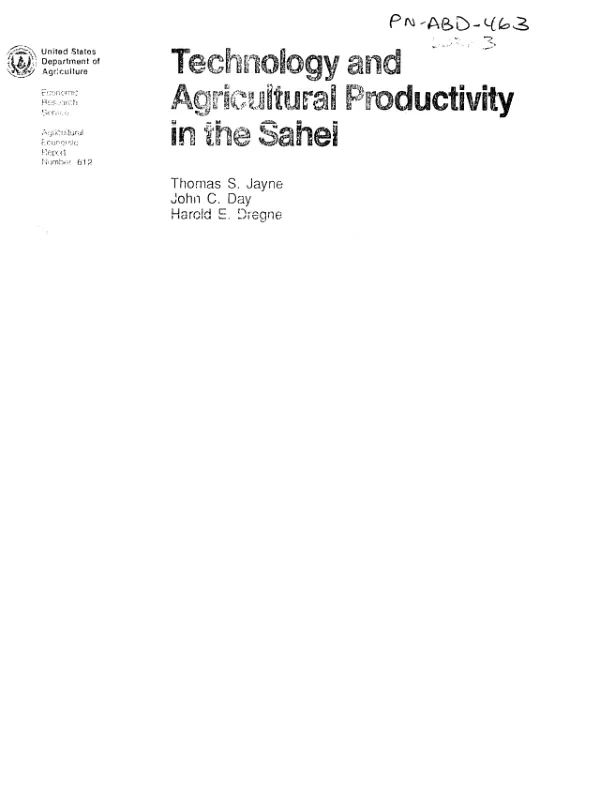 Technology and agricultural productivity in the Sahel
