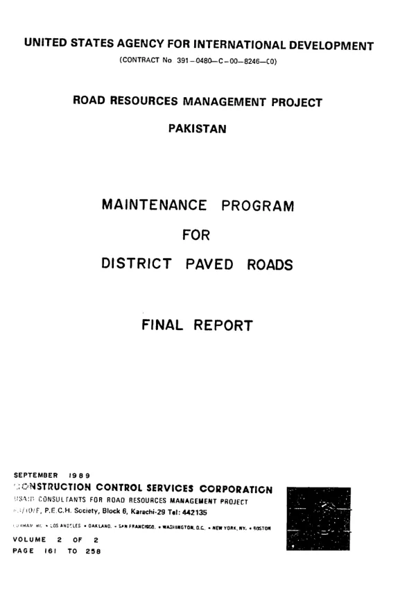 Maintenance program for district paved roads : final report, volume 2 -- [appendices]