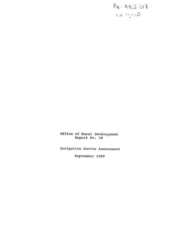 Irrigation sector assessment : Guatemala