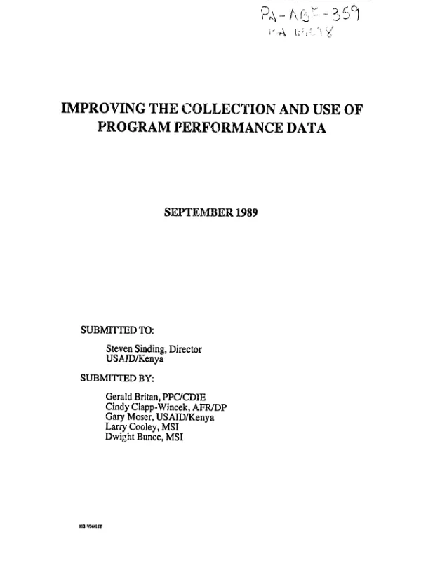 Improving the collection and use of program performance data