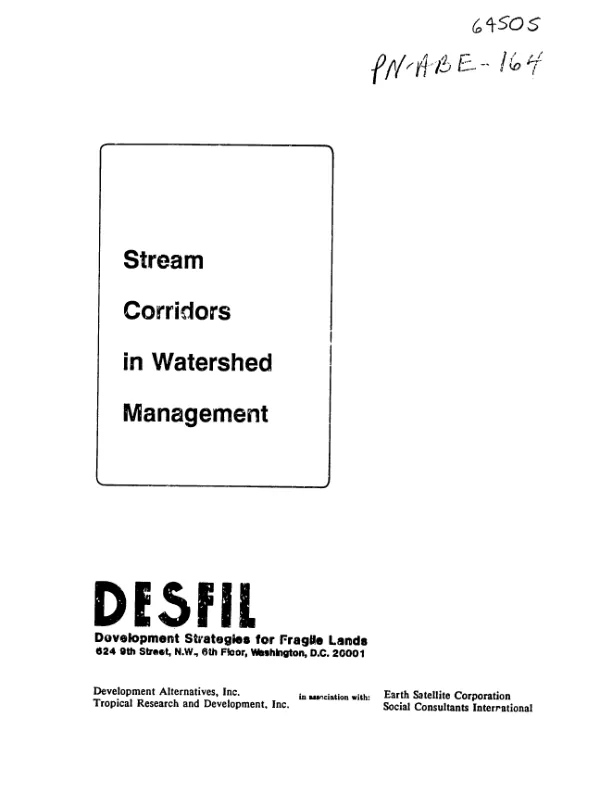 Stream corridors in watershed management