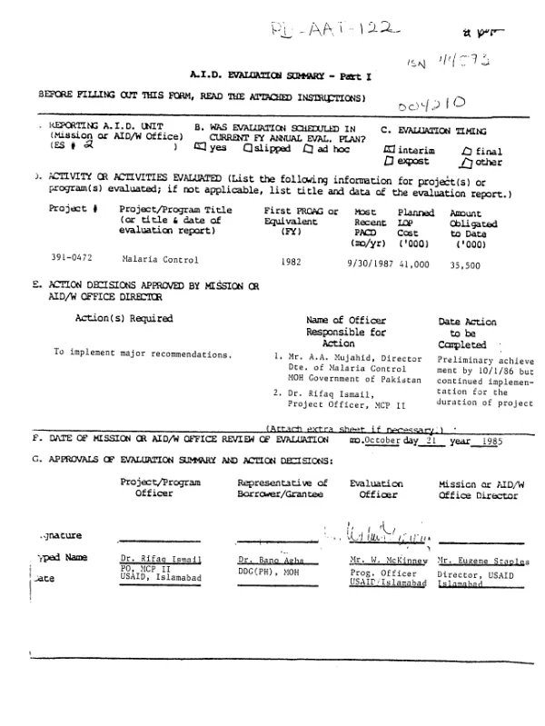 AID grant no. 511-0578-G-00-8223 amendment no. 6 to Planning Assistance for reducing vitamin A deficiency in Bolivia