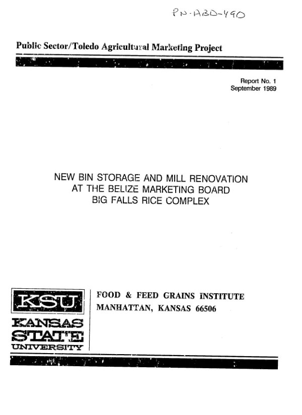 New bin storage and mill renovation at the Belize Marketing Board - Big Falls Rice Complex