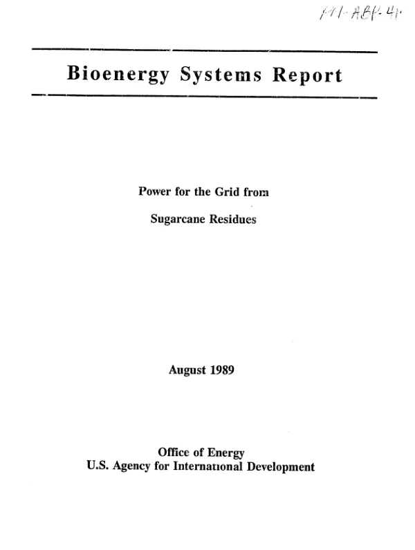 Power for the grid from sugarcane residues
