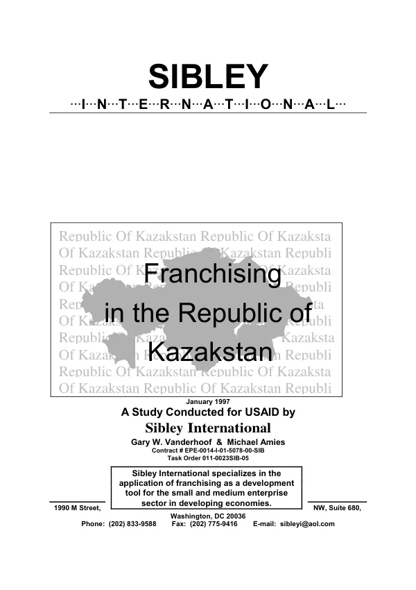 Franchising in the Republic of Kazakstan