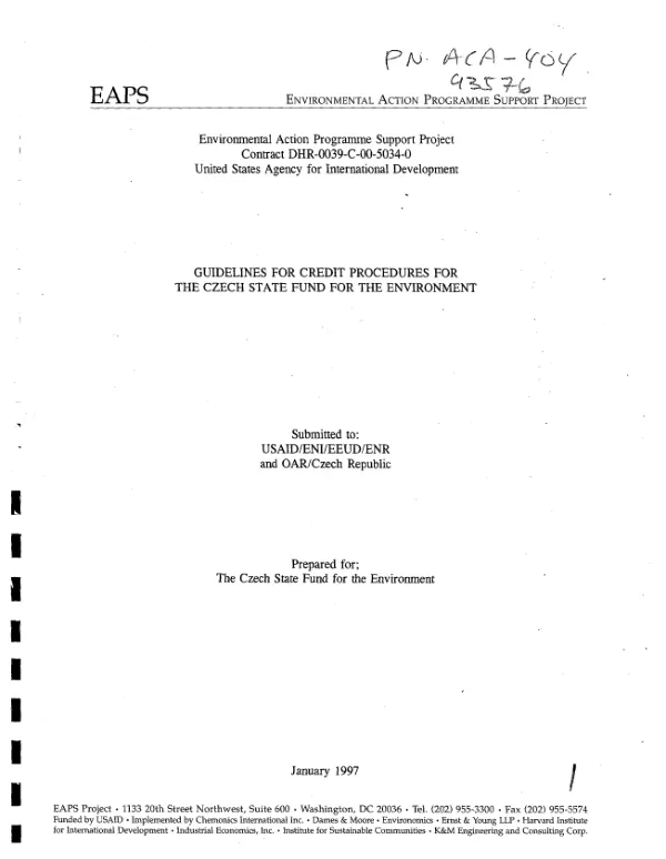 Guidelines for credit procedures for the Czech State Fund for the Environment