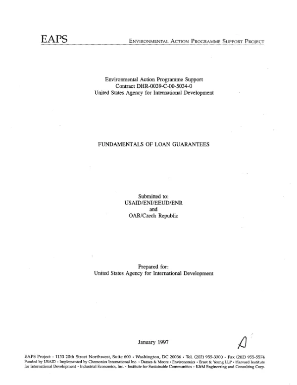 Fundamentals of loan guarantees