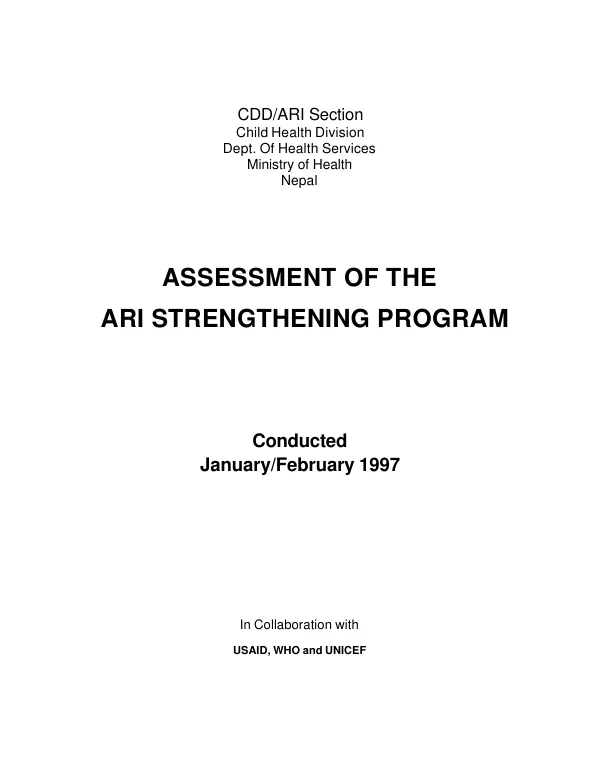 Assessment of the ARI strengthening program