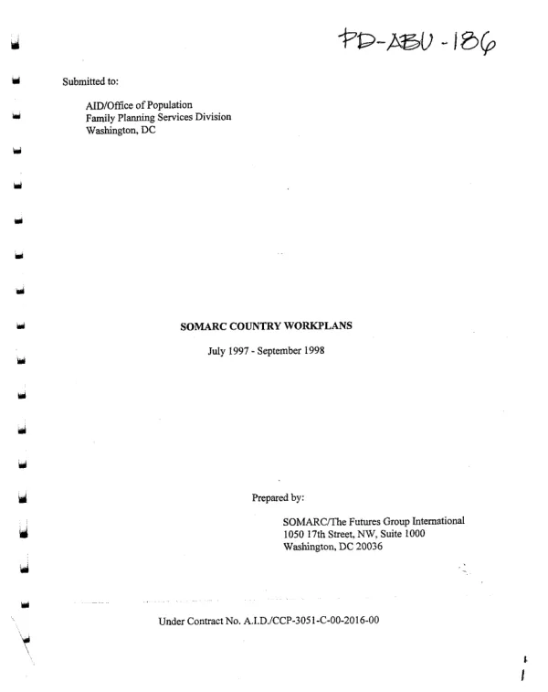 SOMARC country workplans, July 1997-September 1998