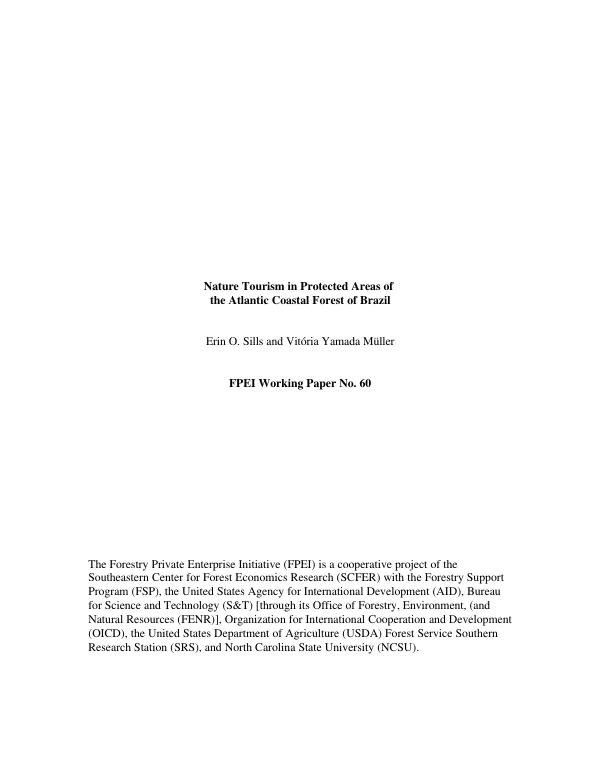 Nature tourism in protected areas of the Atlantic coastal forest of Brazil
