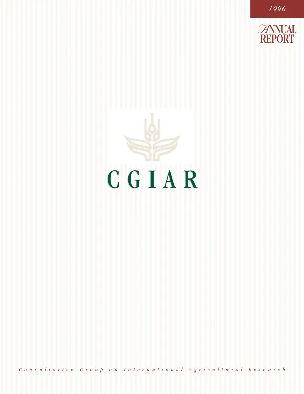 Annual report 1996 : Consultative Group on International Agricultural Research