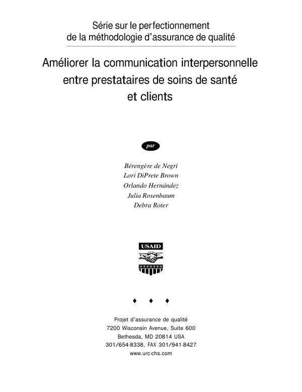 Ameliorer la communication interpersonnelle entre prestataires de soins de sante et clients