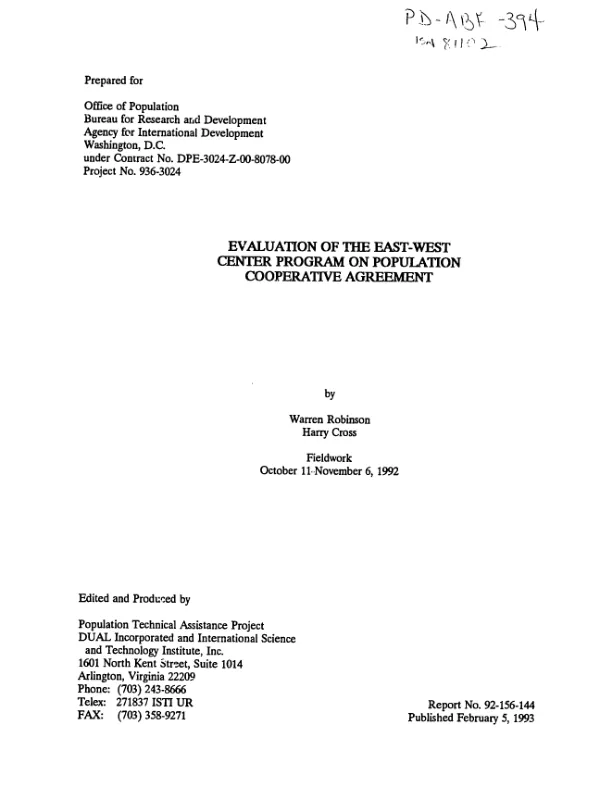 Operation and maintenance of the wastewater treatment demonstration facility at the Jordan Yeast Co. Ltd. (YIC) : draft evaluation report