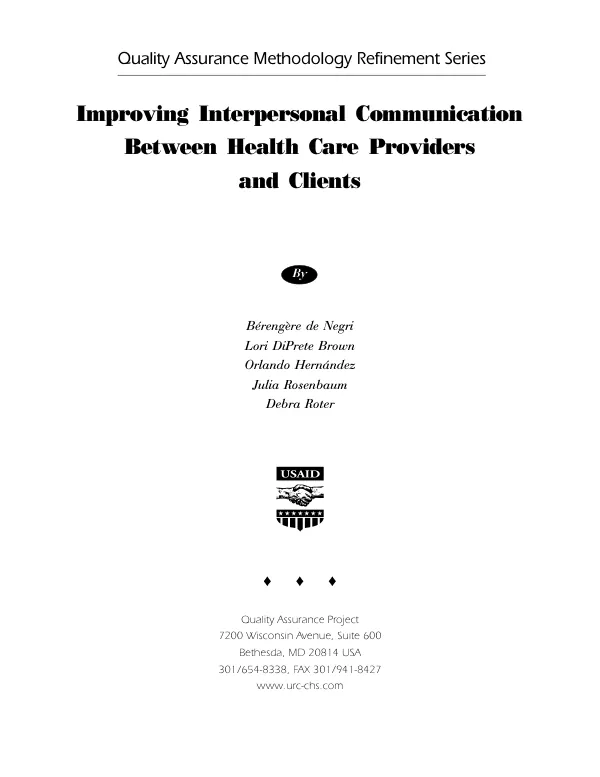 Improving interpersonal communication between health care providers and clients