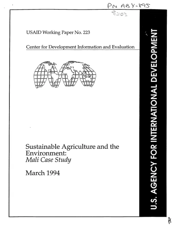 Sustainable agriculture and the environment : Mali case study