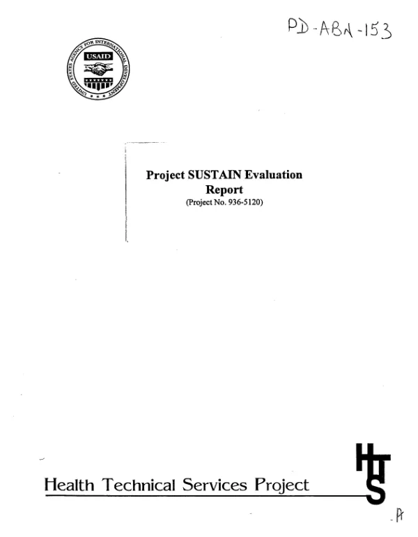 Project SUSTAIN evaluation report ( project no. 936-5120)