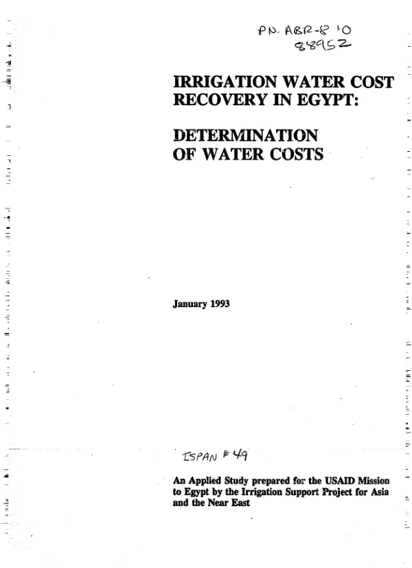 Water distribution rules and water distribution performance : a case study in the Tambraparani irrigation system