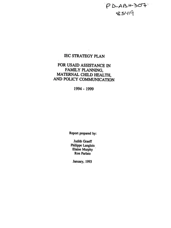 Employer-based programs in maternal and child health : Project HOPE"s strategy for attaining long-term sustainability of health promotion in Malawi