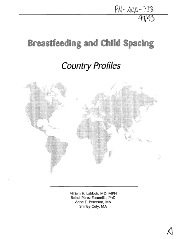 Breastfeeding and child spacing : country profiles