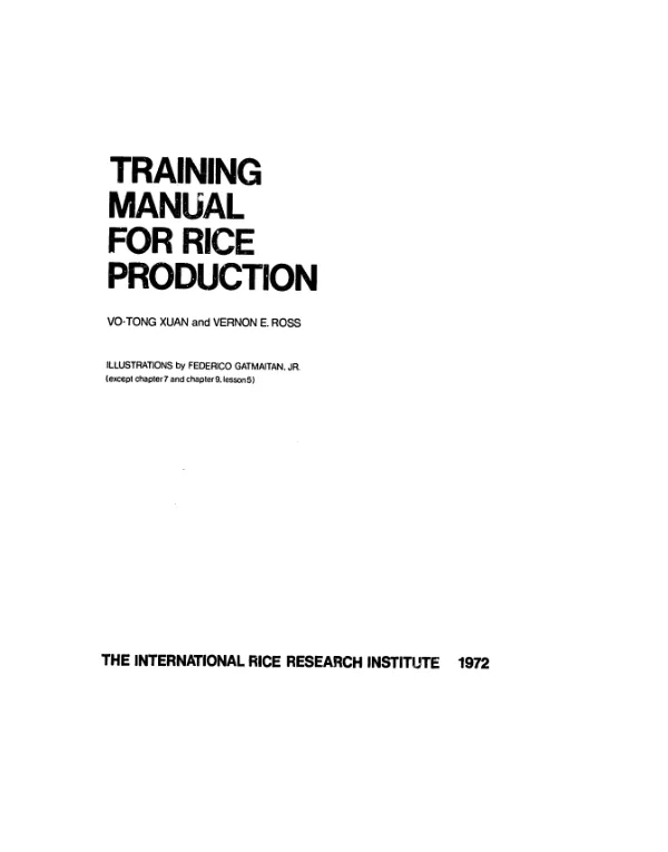 Training manual for rice production