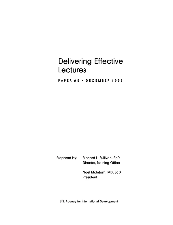 Delivering effective lectures