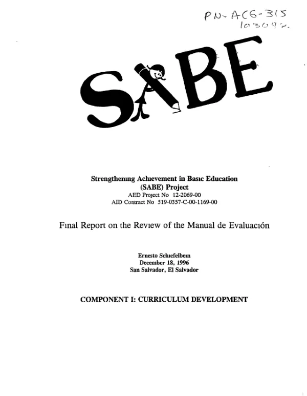 Final report on the review of the Manual de Evaluacion