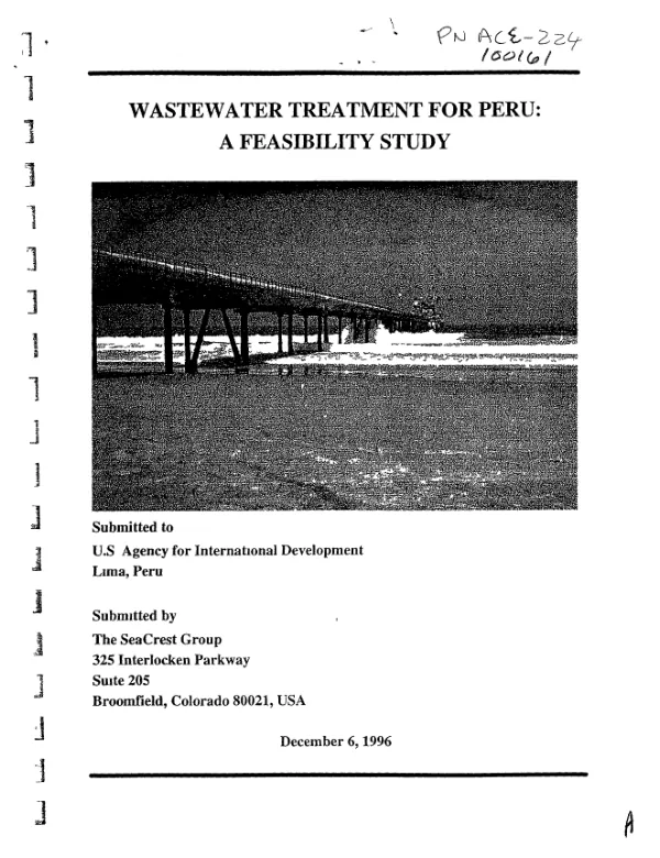 Wastewater treatment for Peru : a feasibility study