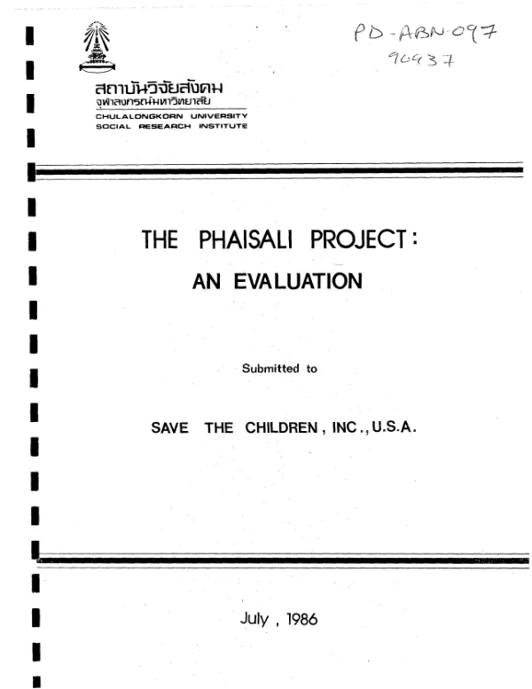 Phaisali project : an evaluation