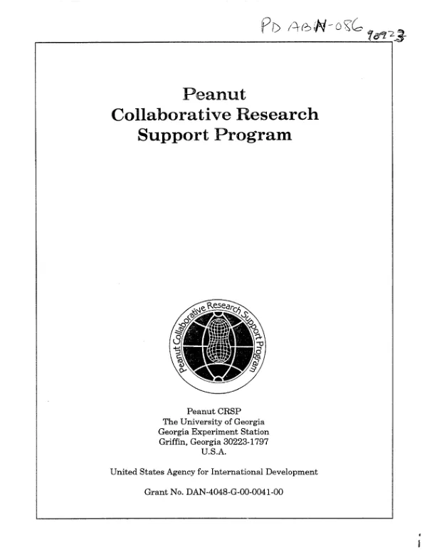 Peanut collaborative research support program : the external evaluation panel -- report for the peanut CRSP