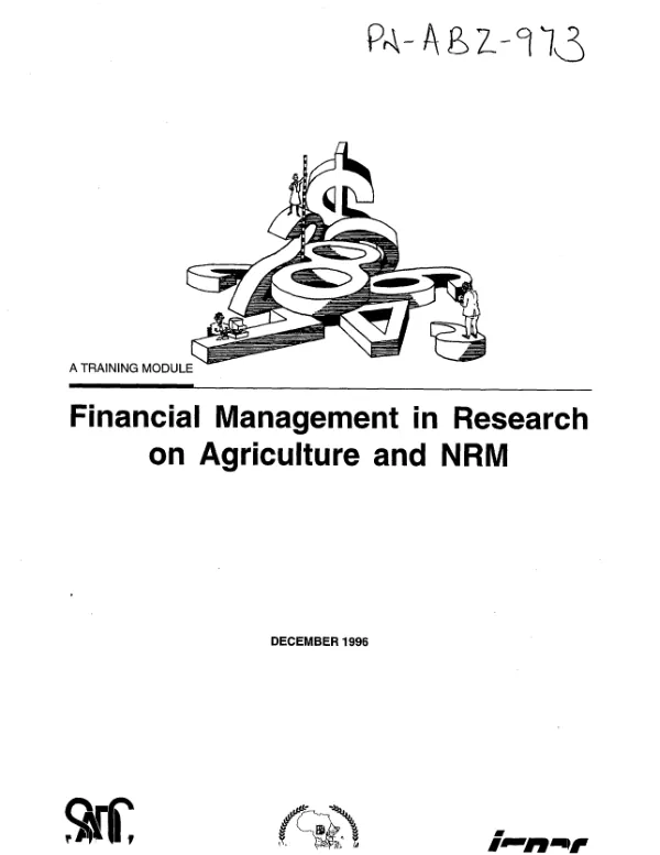 Training module : financial management in research on agriculture and NRM [natural resources management]