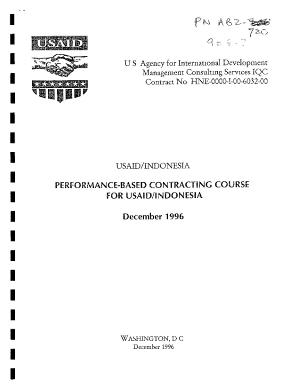 Performance-based contracting course for USAID/Indonesia