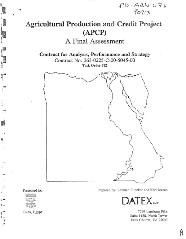 Agricultural production and credit project (APCP) : a final assessment