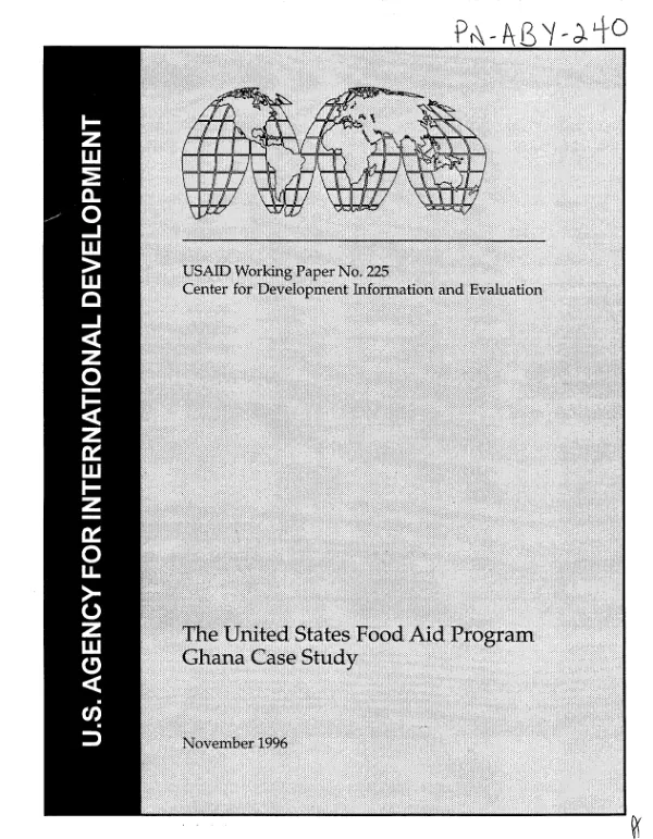 United States food aid program : Ghana case study