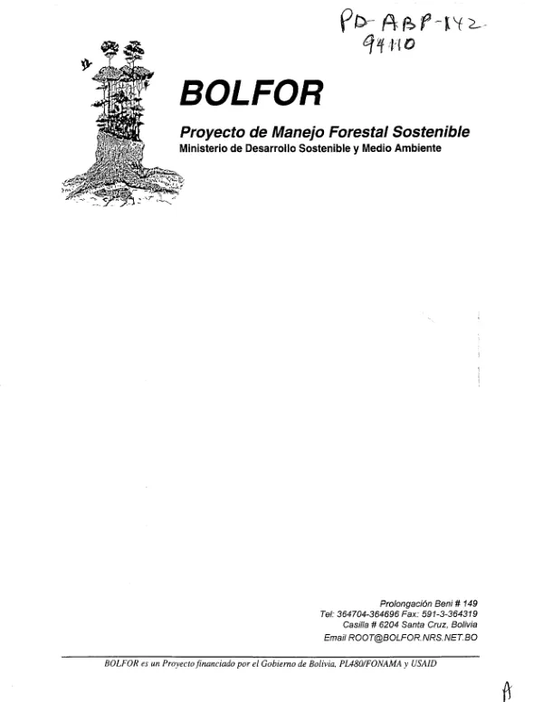 BOLFOR : [fourth] annual work plan, January 1-December 31, 1997