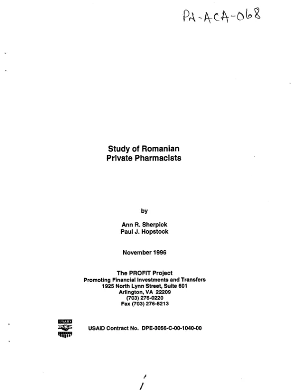 Study of Romanian private pharmacists