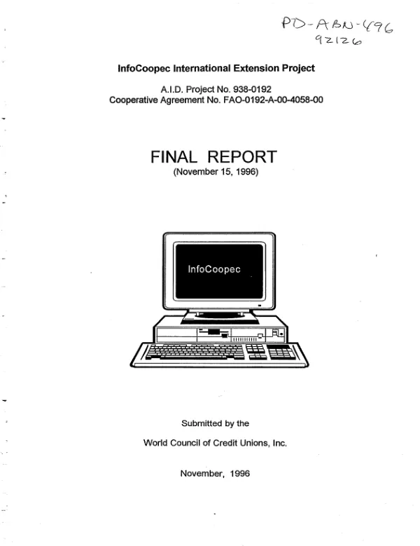 InfoCoopec International extension [i. e. expansion] project : USAID project no. 938-0192 -- cooperative agreement no. FAO-0192-A-00-4058-00 : final report