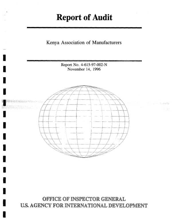 Report of audit : Kenya Association of Manufacturers