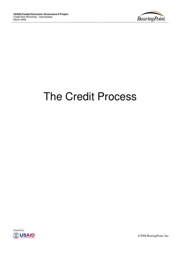 The credit process