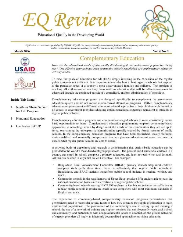 Complementary education