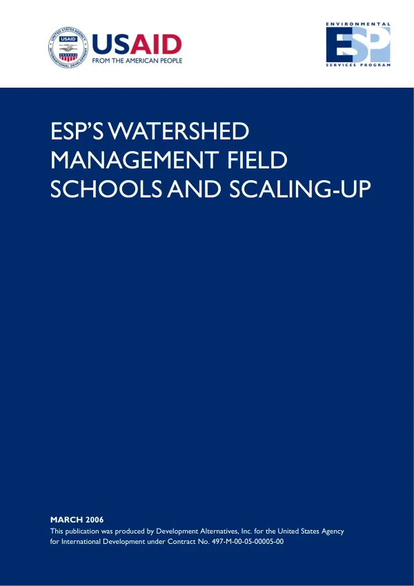 ESP"s watershed management field schools and scaling-up