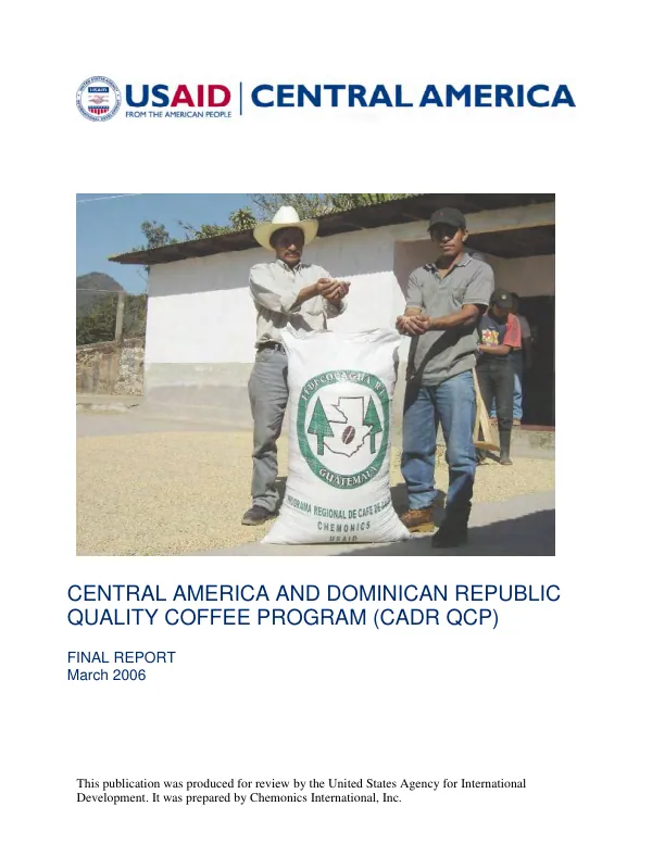 Central America and Dominican Republic quality coffee program (CADR QCP) : final report