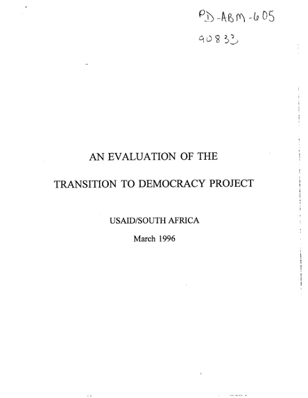 Evaluation of the transition to democracy project