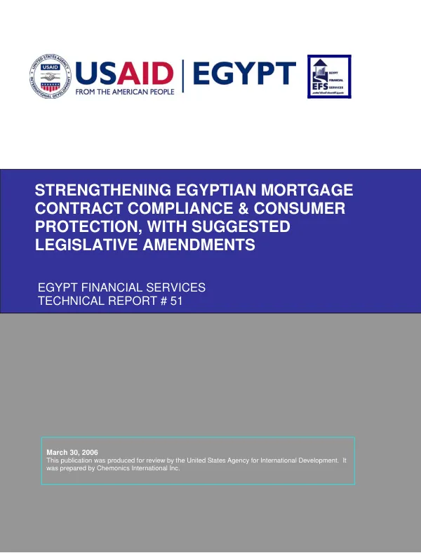 Strengthening Egyptian mortgage contract compliance & consumer protection, with suggested legislative amendments