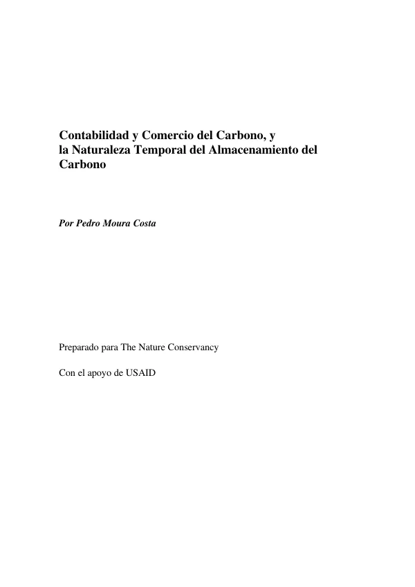Contabilidad y comercio del carbono y la naturaleza temporal del almacenamiento del carbono