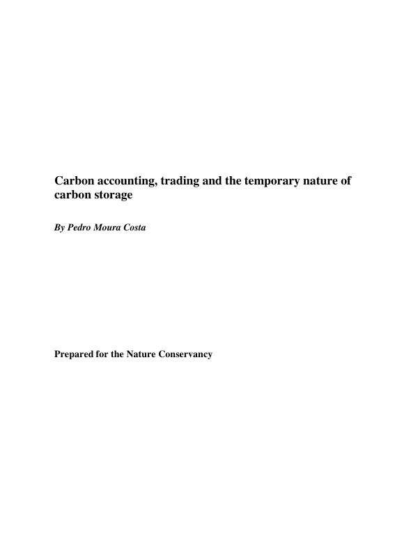 Carbon accounting, trading and the temporary nature of carbon storage