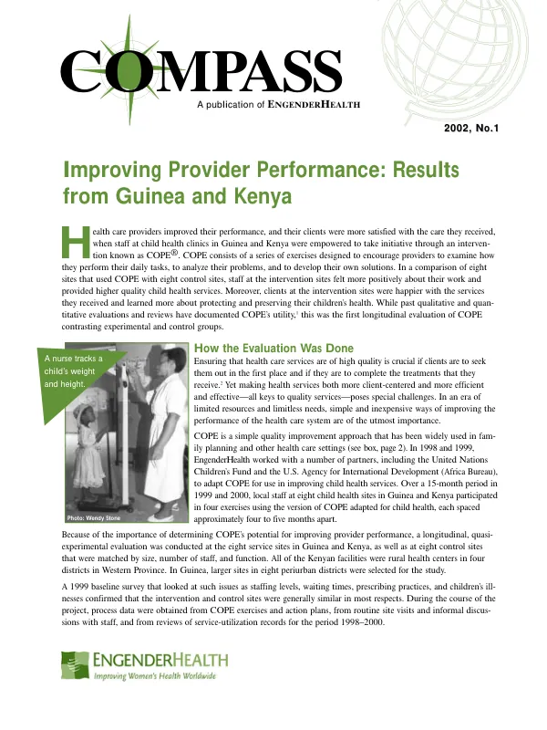 Improving provider performance : results from Guinea and Kenya