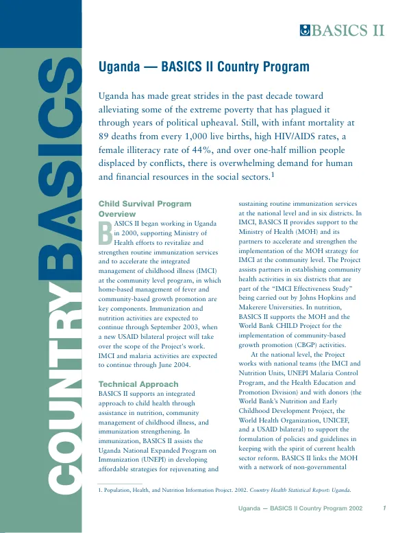 Uganda -- BASICS II country program